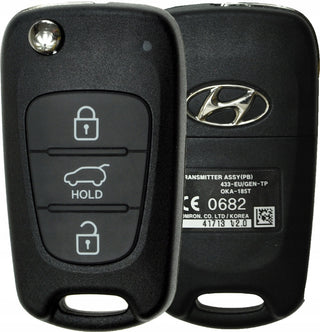 Hyundai Genuine I20 2009-2012 Flip Remote 3 Buttons 95430-1J000 95430-1J050 433MHz, OKA-185T