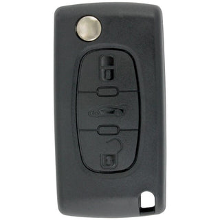Aftermarket Peugeot 407 2006-2011 0536 ASK Flip Key Remote With Blade 3 Buttons (Trunk Middle Button) 433 MHz 7961 ID46 Chip