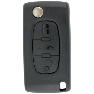 Peugeot 407 2006-2011 0536 ASK Flip Key Remote With Blade 3 Buttons (Trunk Middle Button) 433 MHz 7961 ID46 Chip Aftermarket