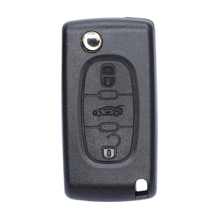 Citroen C2-3-4-5-6-8 Flip Key Remote Shell 3 Buttons With Slot Blade And Battery Holder Aftermarket