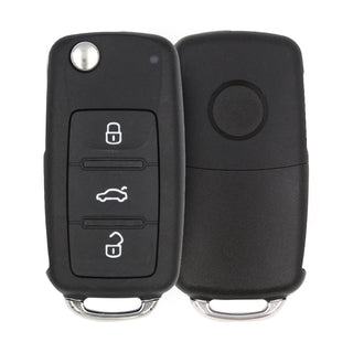 Volkswagen Original 2009-2016 Proximity Flip Key Remote 3 Buttons 433 MHz MEGAMOS ID48 Chip (P/N: 5KA807202AJ) Keyless Go