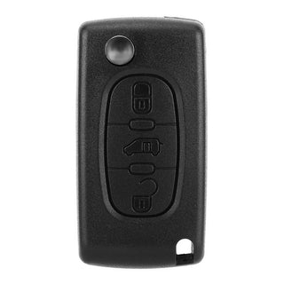 Peugeot All Models 2003-2016 Flip Key Remote Shell 3 Buttons With Slot Blade And Battery Holder