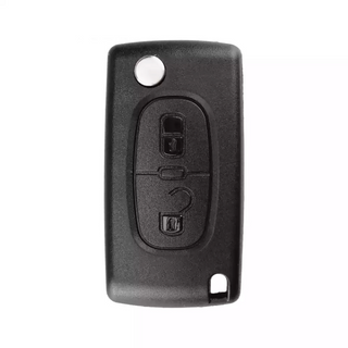 Peugeot All Models 2003-2016 Flip Key Remote Shell 2 Buttons With Slot Blade And Battery Holder Aftermarket